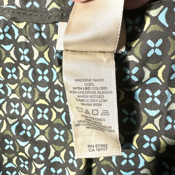 Sigrid Olsen 18W Chino Trousers Elastic Waist Pleated Retro Geometric - Picture 8 of 9